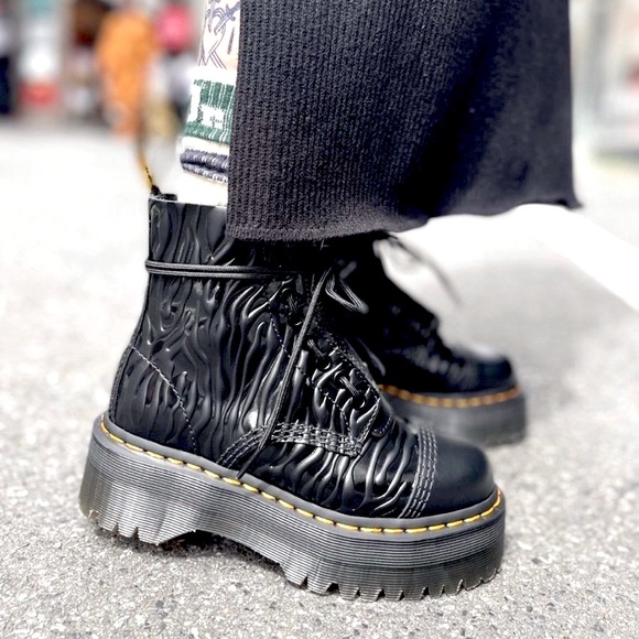 Dr. Martens Shoes - NEW DR MARTENS SINCLAIR ZEBRA SMOOTH LEATHER PLATFORM BOOTS
